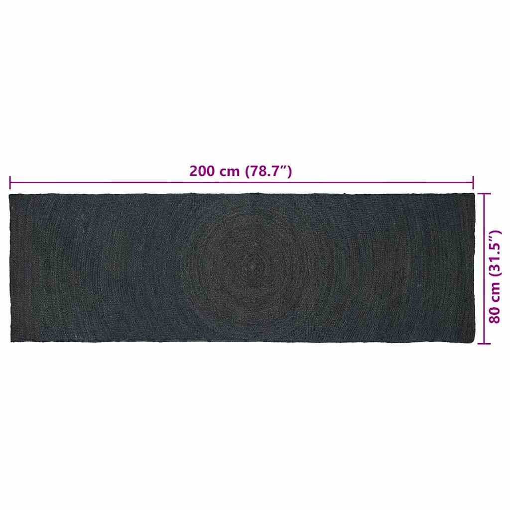 Tepisi za područja Tamnosiva 80 x 200 cm Juta