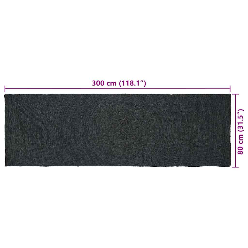 Tepisi za područja Tamnosiva 80 x 300 cm Juta