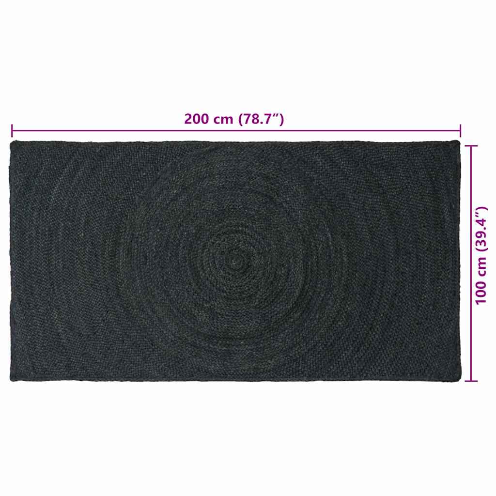 Tepisi za područja Tamnosiva 100 x 200 cm Juta