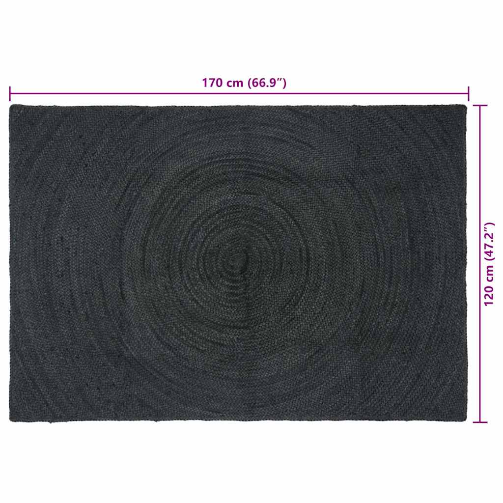 Tepisi za područja Tamnosiva 120 x 170 cm Juta