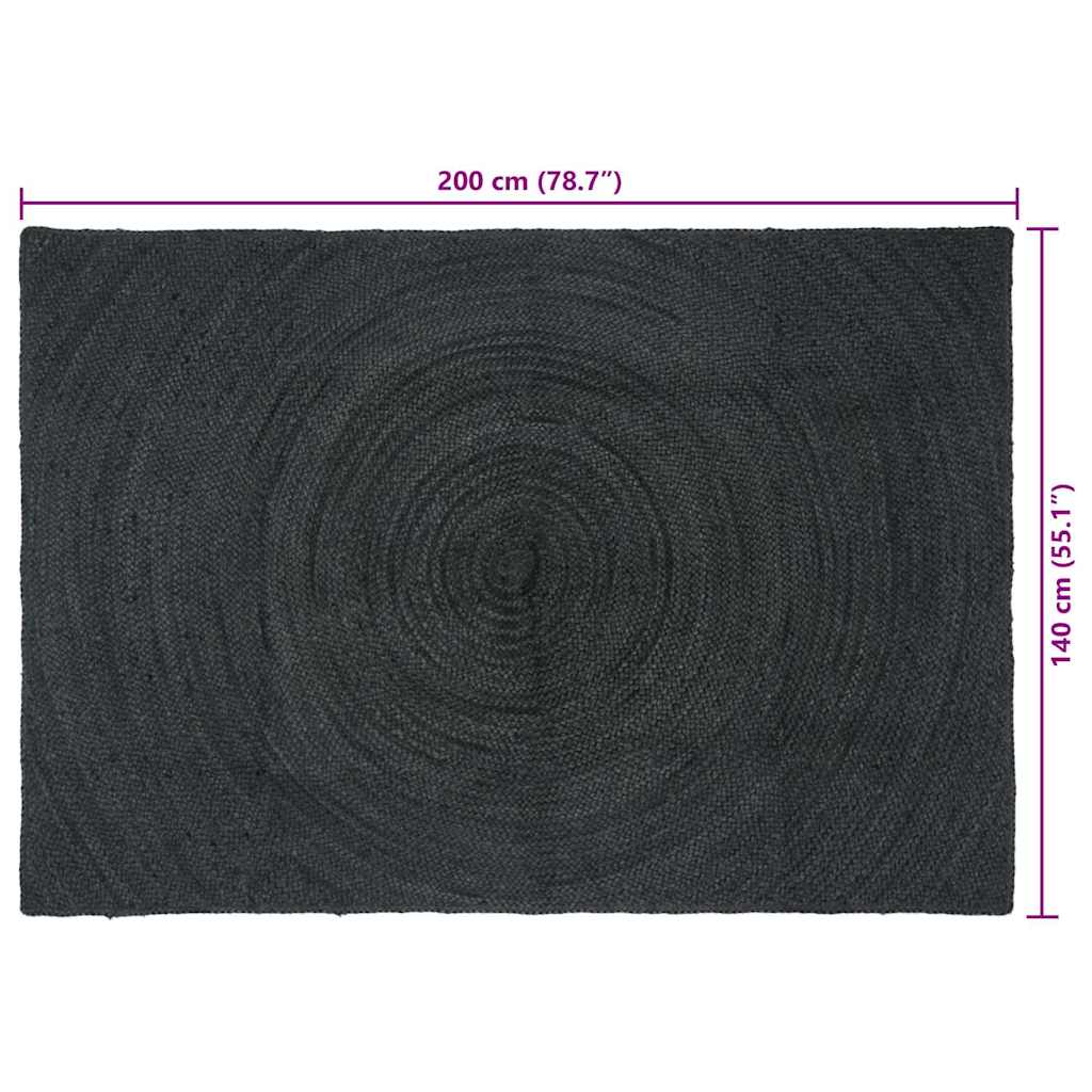 Tepisi za područja Tamnosiva 140 x 200 cm Juta