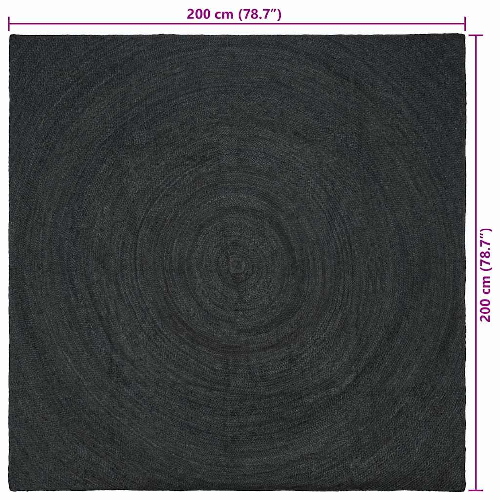 Tepisi za područja Tamnosiva 200 x 200 cm Juta