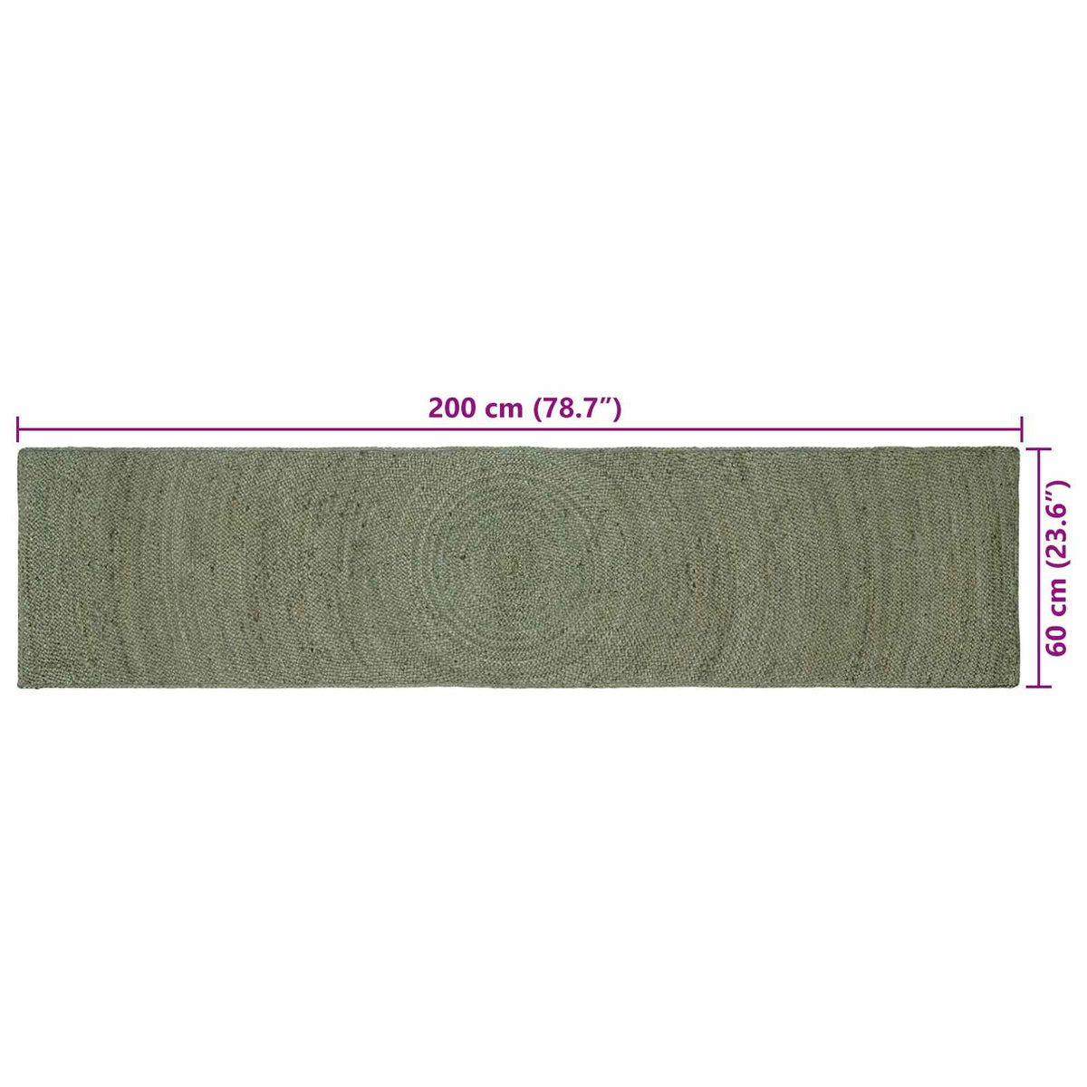 Tepisi za područja Maslinastozelena 60 x 200 cm Juta