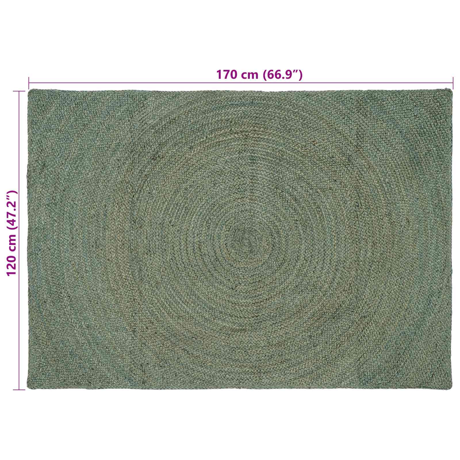 Tepisi za područja Maslinastozelena 120 x 170 cm Juta