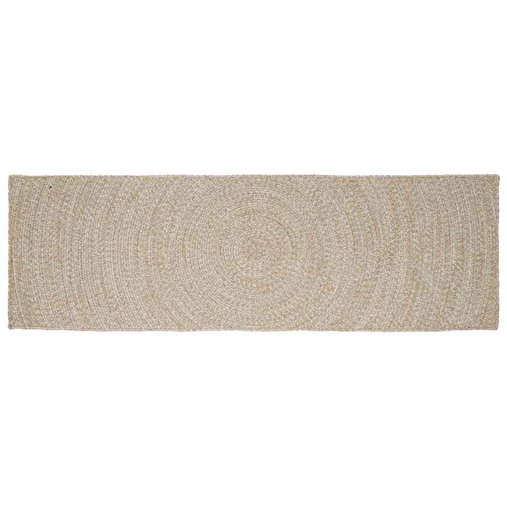 Tepisi za područja Prirodna i bijela 60 x 250 cm Juta
