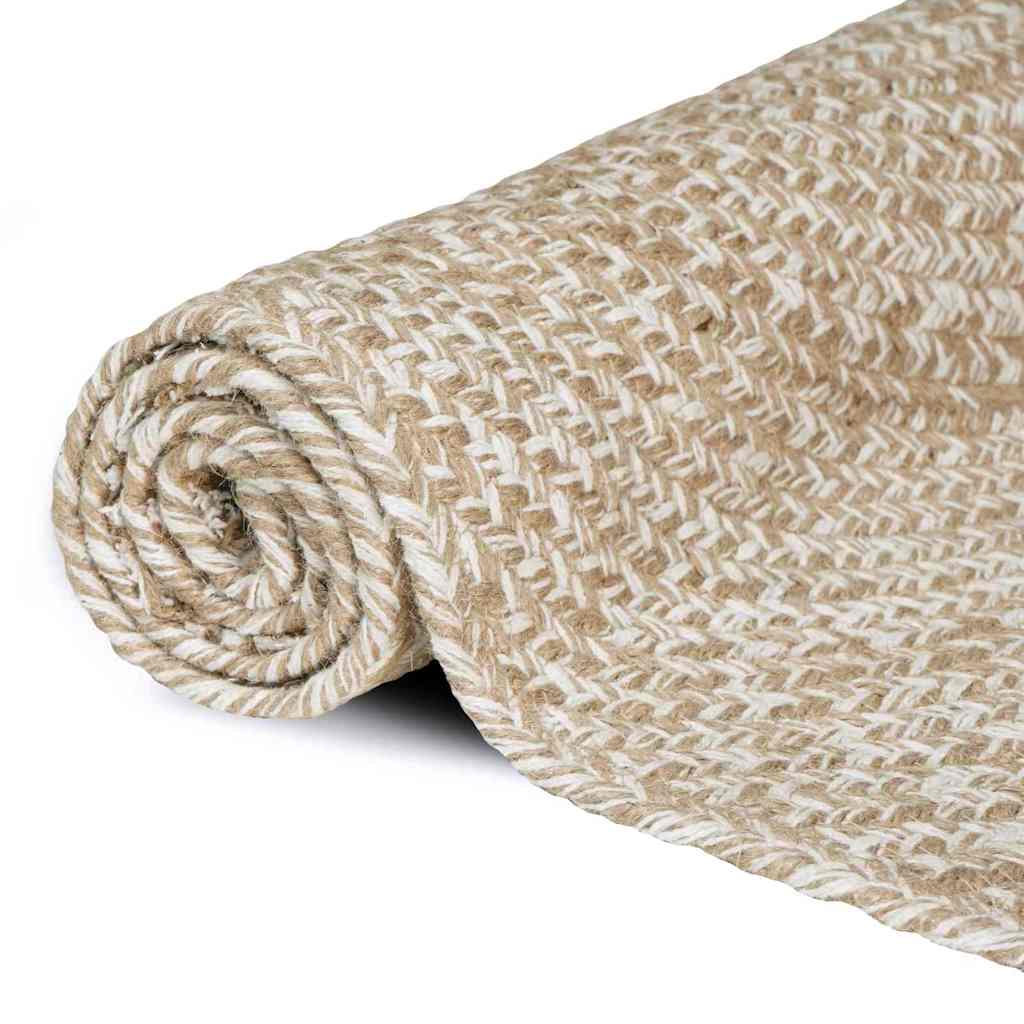Tepisi za područja Prirodna i bijela 80 x 250 cm Juta
