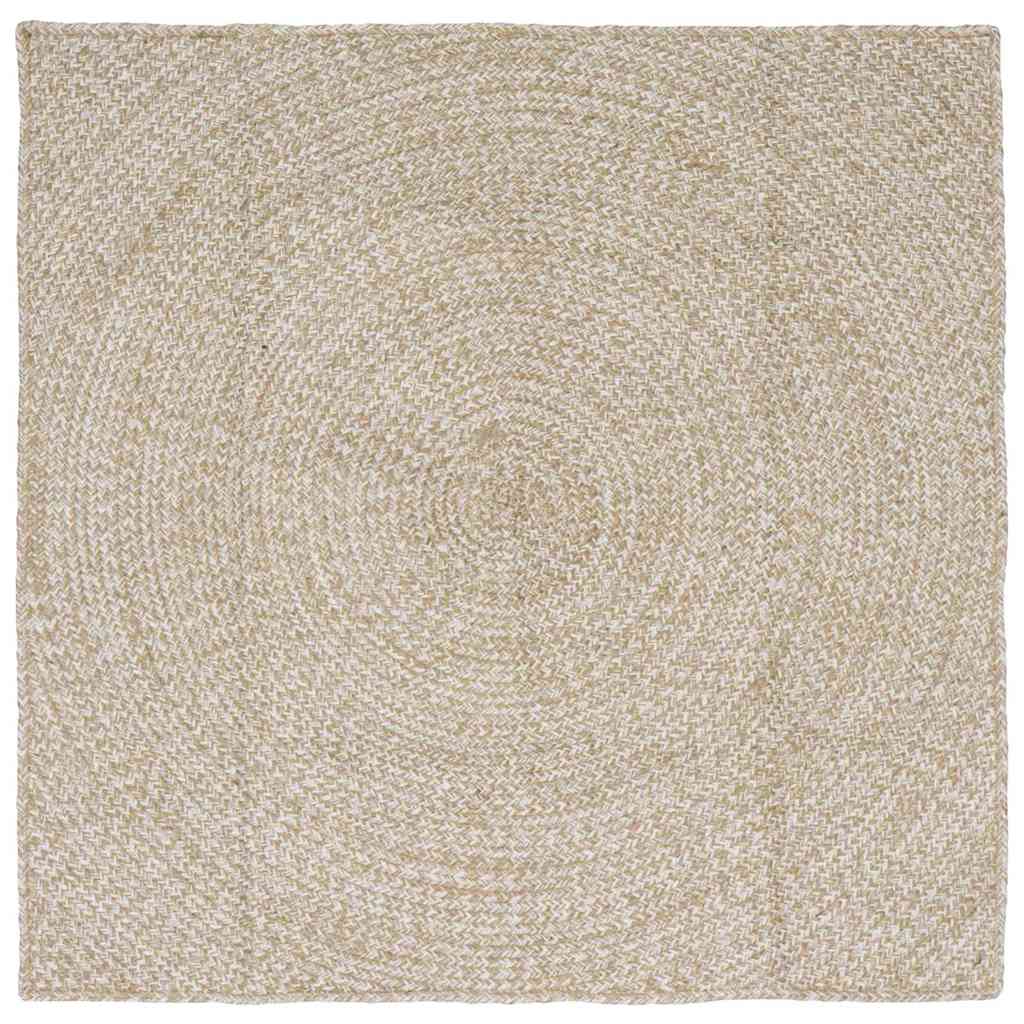 Tepisi za područja Prirodna i bijela 120 x 120 cm Juta