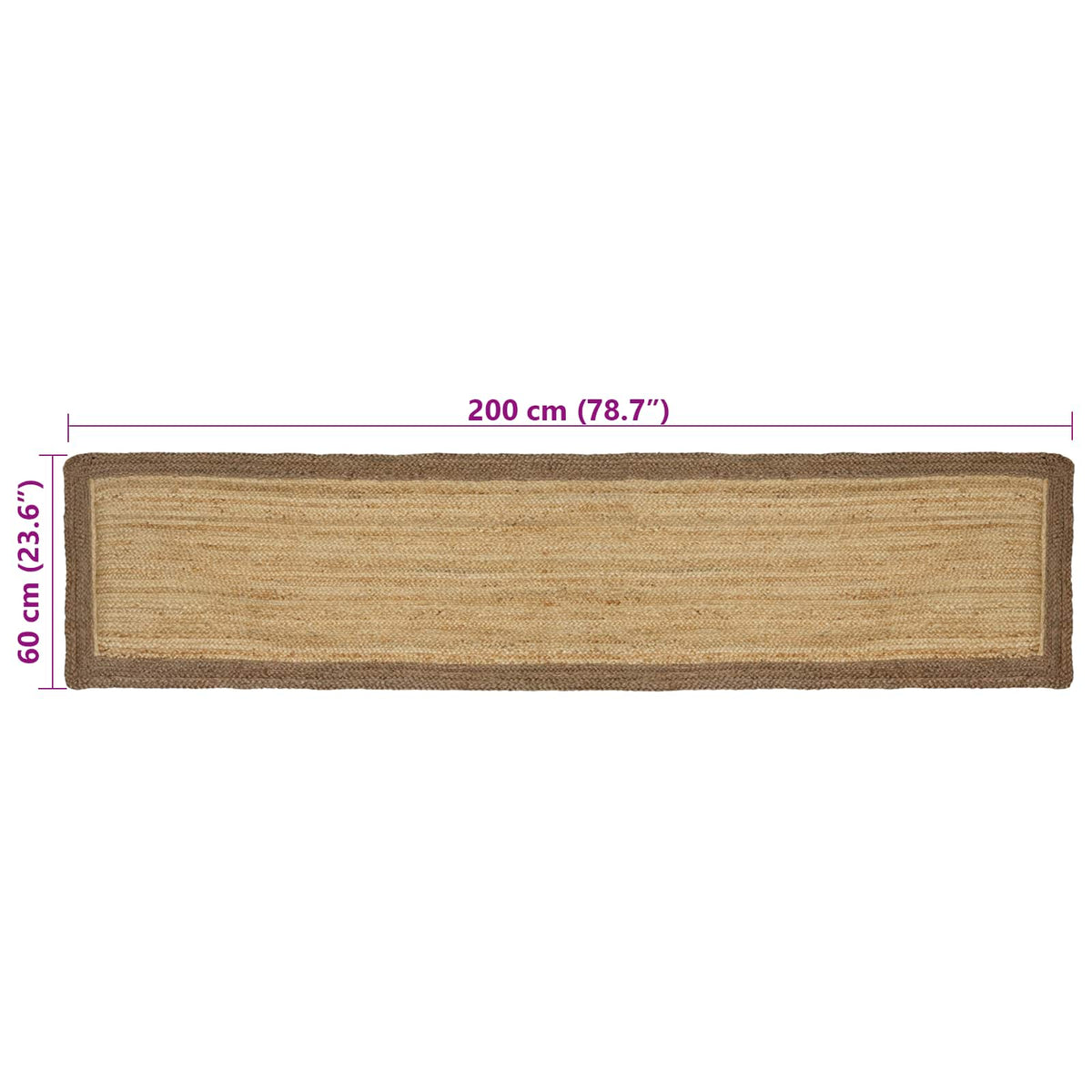 Tepisi za područja Siva 60 x 200 cm Juta