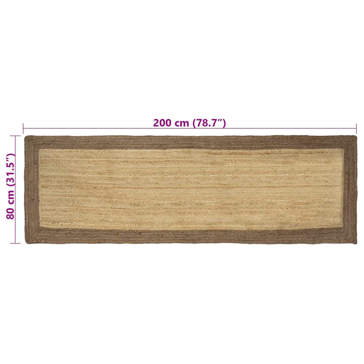 Tepisi za područja Siva 80 x 200 cm Juta
