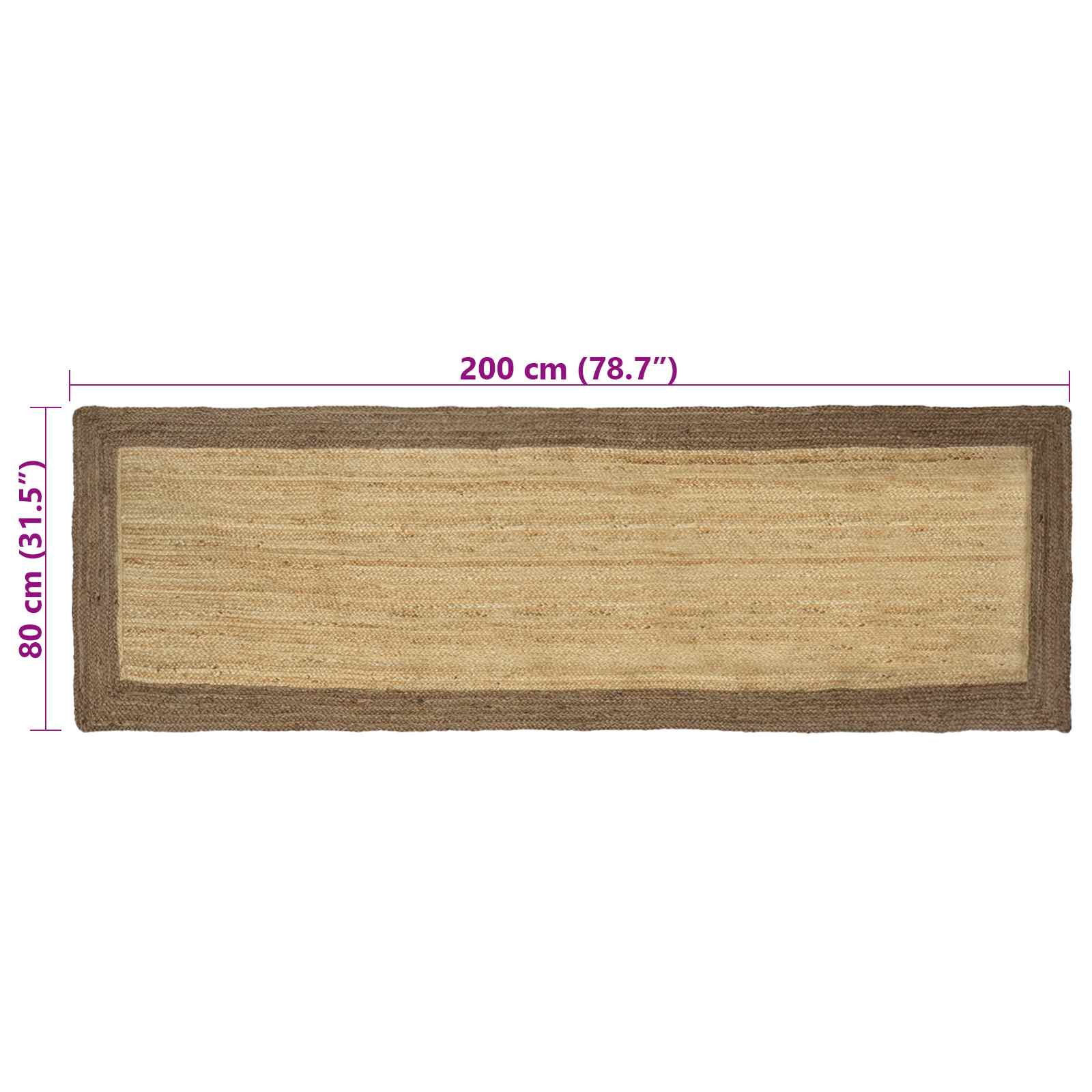 Tepisi za područja Siva 80 x 200 cm Juta
