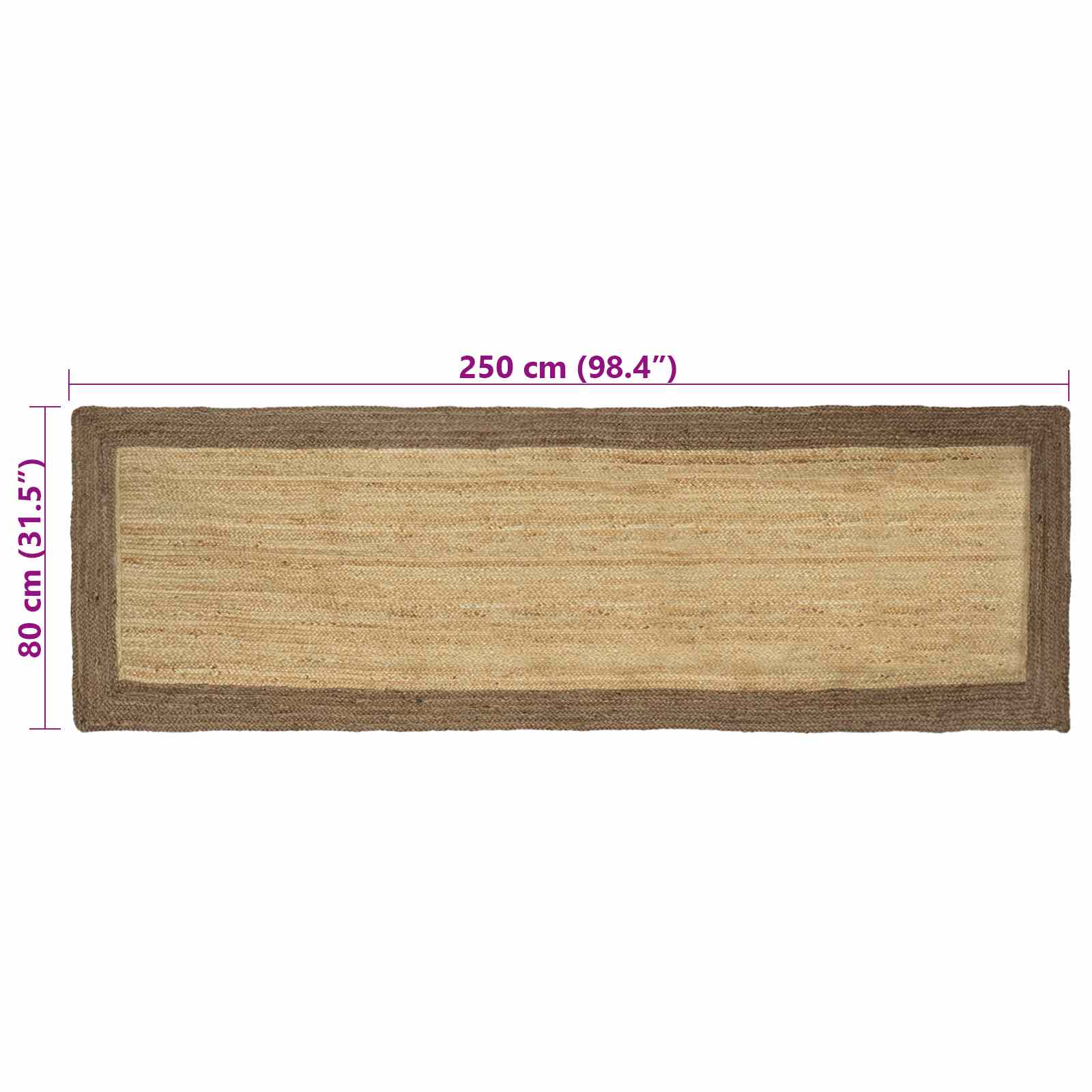 Tepisi za područja Siva 80 x 250 cm Juta