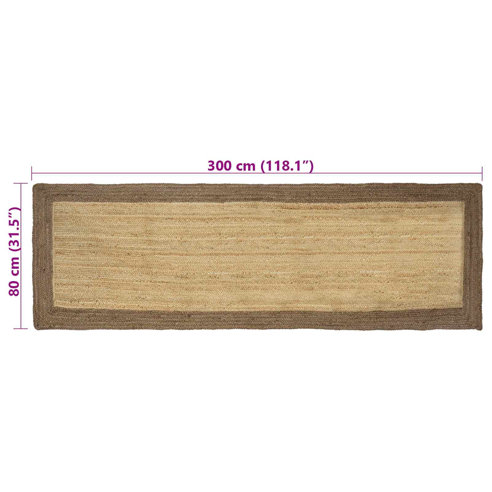 Tepisi za područja Siva 80 x 300 cm Juta