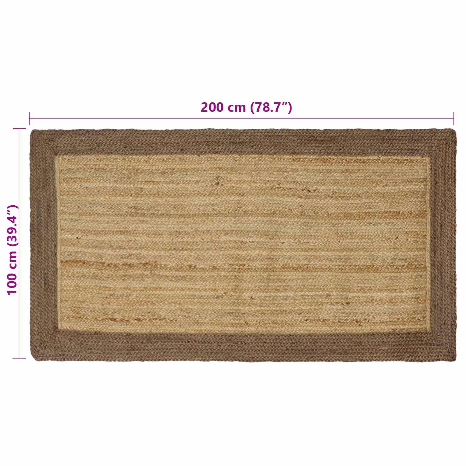 Tepisi za područja Siva 100 x 200 cm Juta