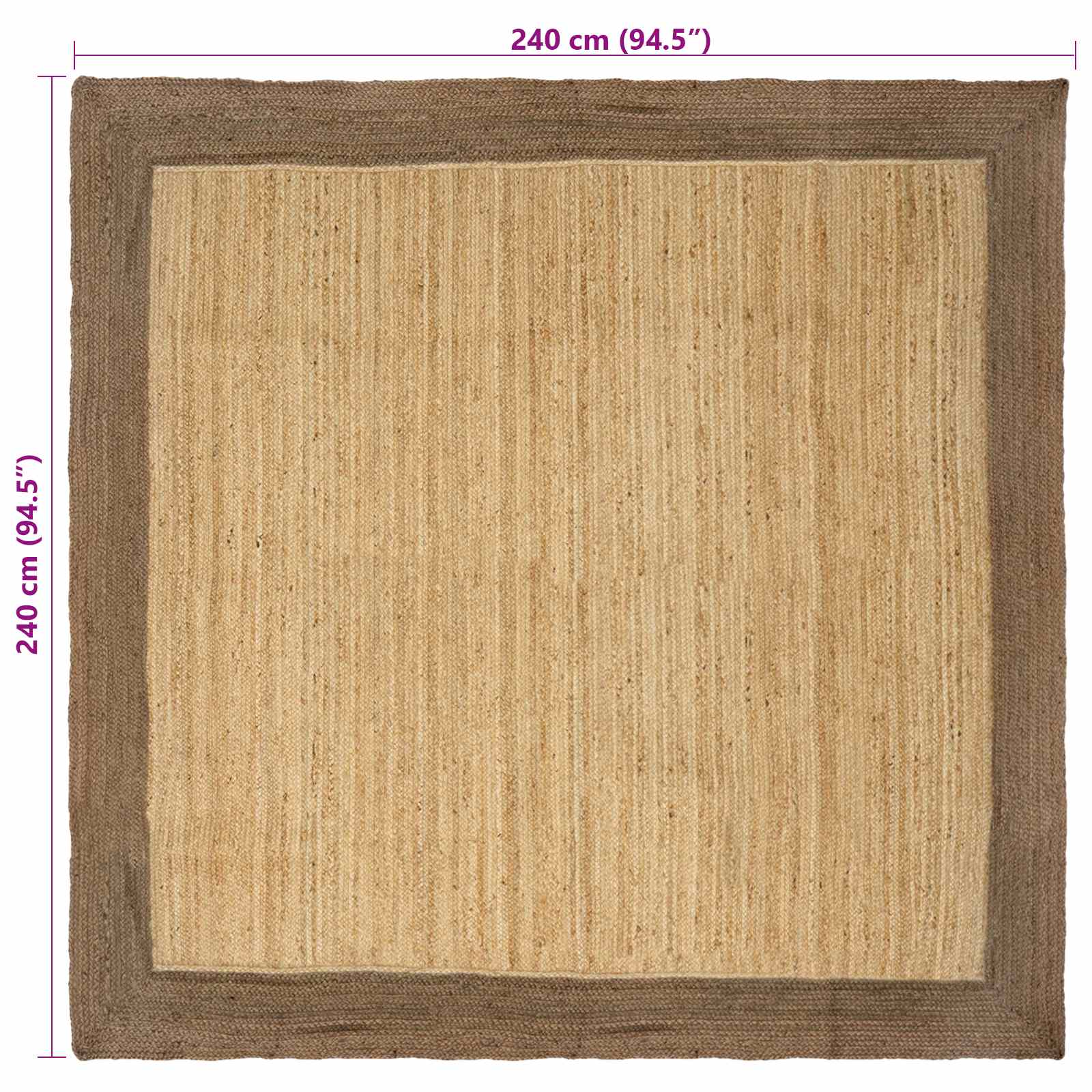 Tepisi za područja Siva 240 x 240 cm Juta