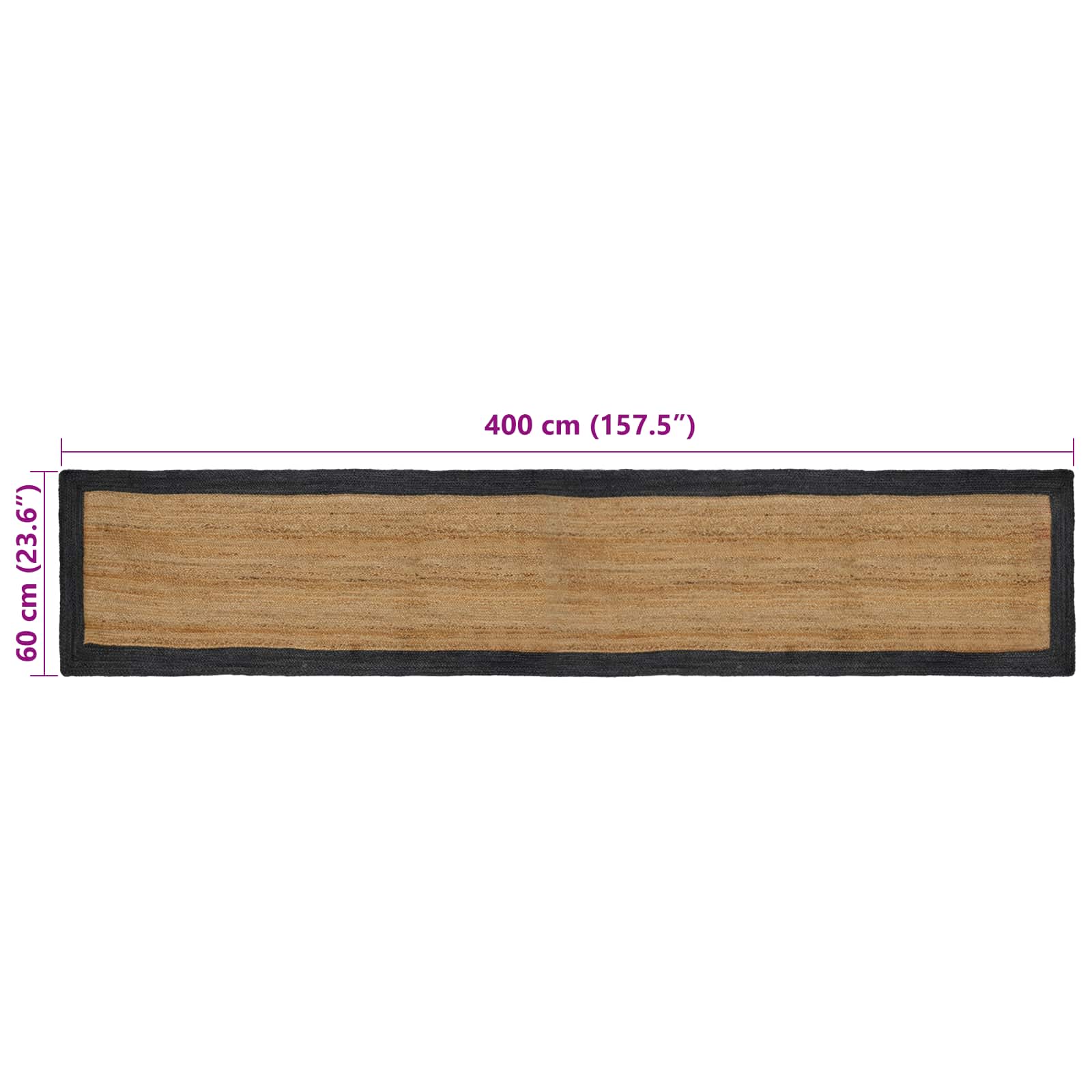 Tepisi za područja Tamnosiva 60 x 400 cm Juta