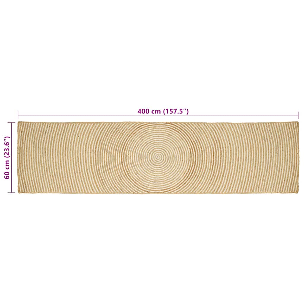 Tepisi za područja Bijela 60 x 400 cm Juta