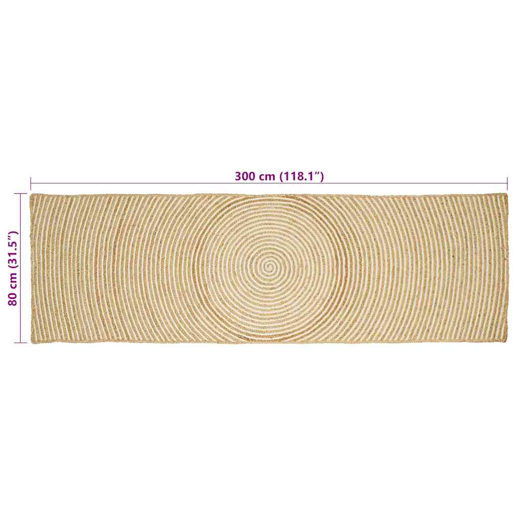 Tepisi za područja Bijela 80 x 300 cm Juta
