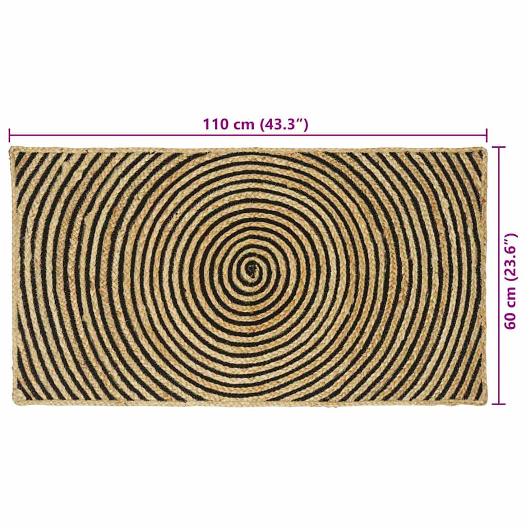 Tepisi za područja Crna 60 x 110 cm Juta