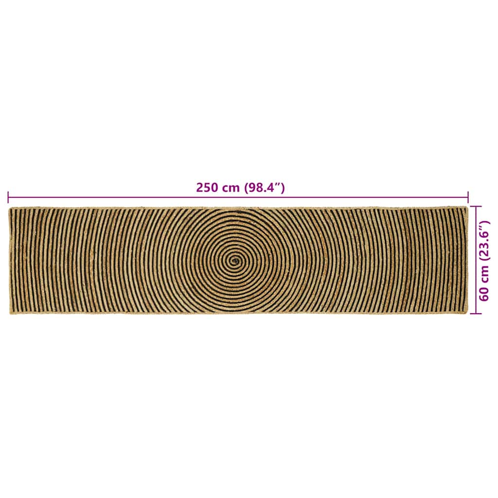 Tepisi za područja Crna 60 x 250 cm Juta