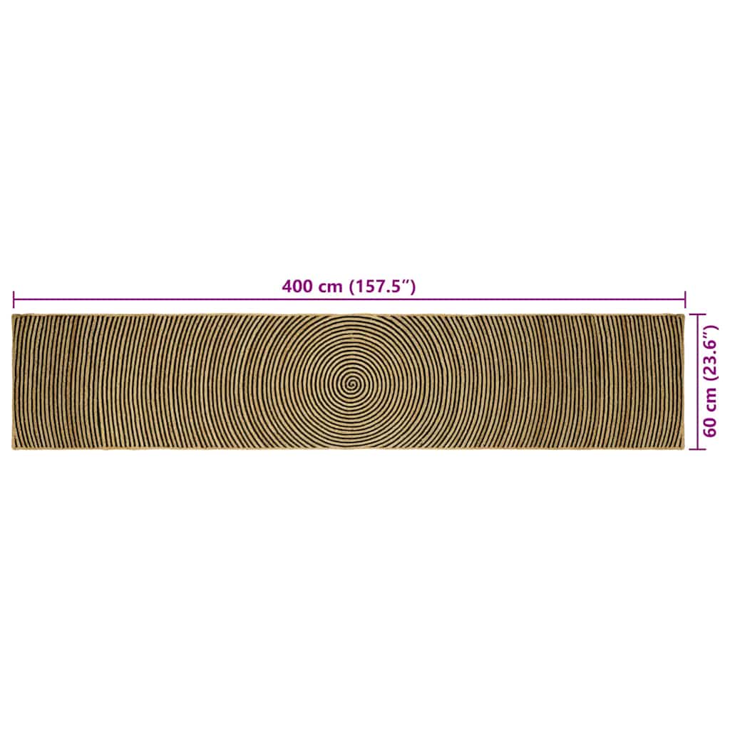 Tepisi za područja Crna 60 x 400 cm Juta