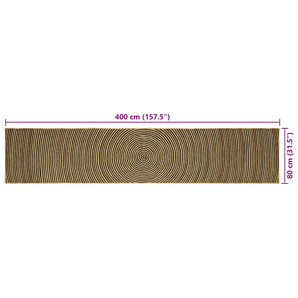 Tepisi za područja Crna 80 x 400 cm Juta