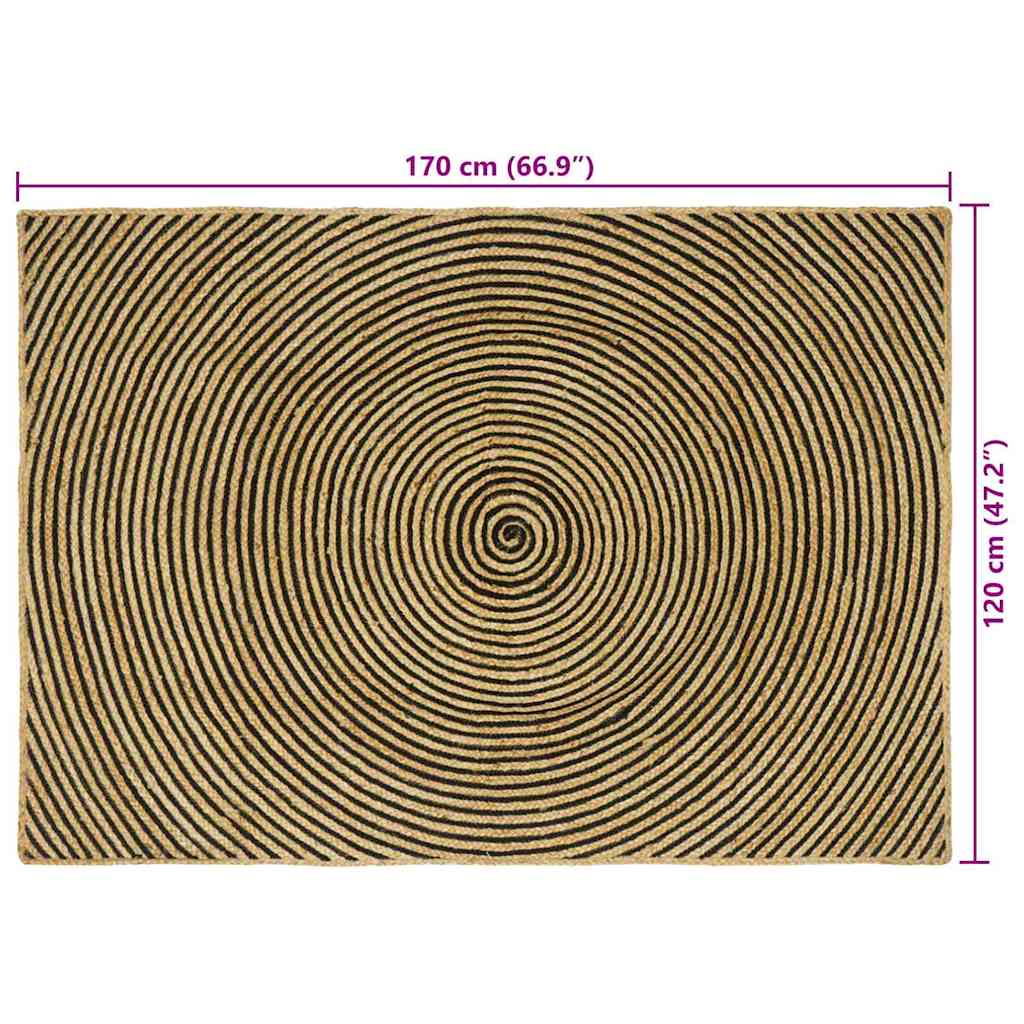 Tepisi za područja Crna 120 x 170 cm Juta