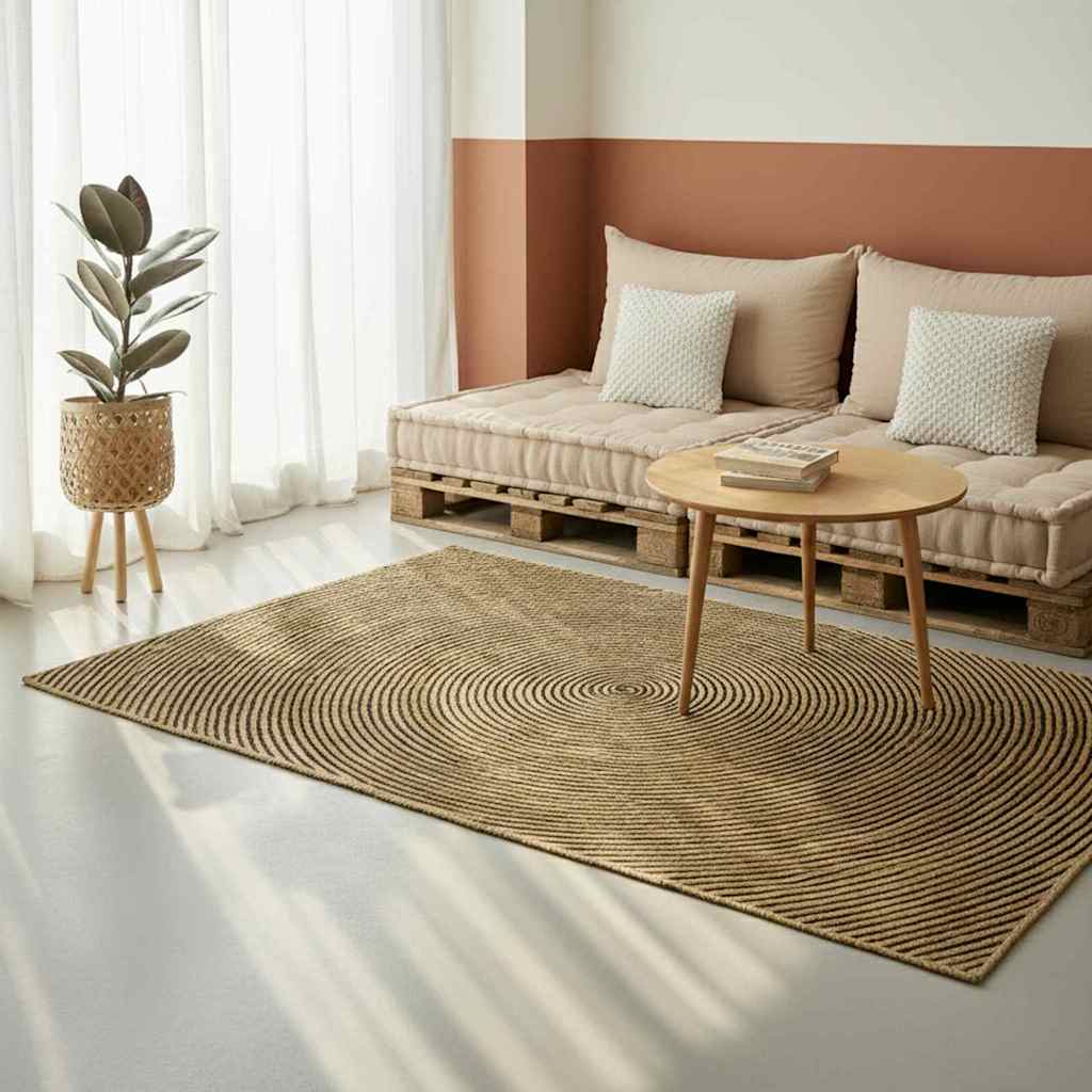 Tepisi za područja Crna 240 x 240 cm Juta
