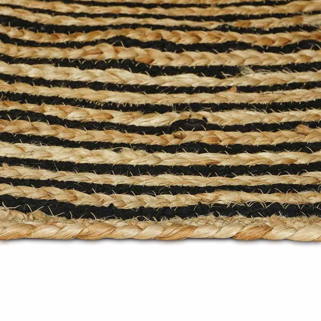 Tepisi za područja Prirodna i crna 122 x 183 cm Juta