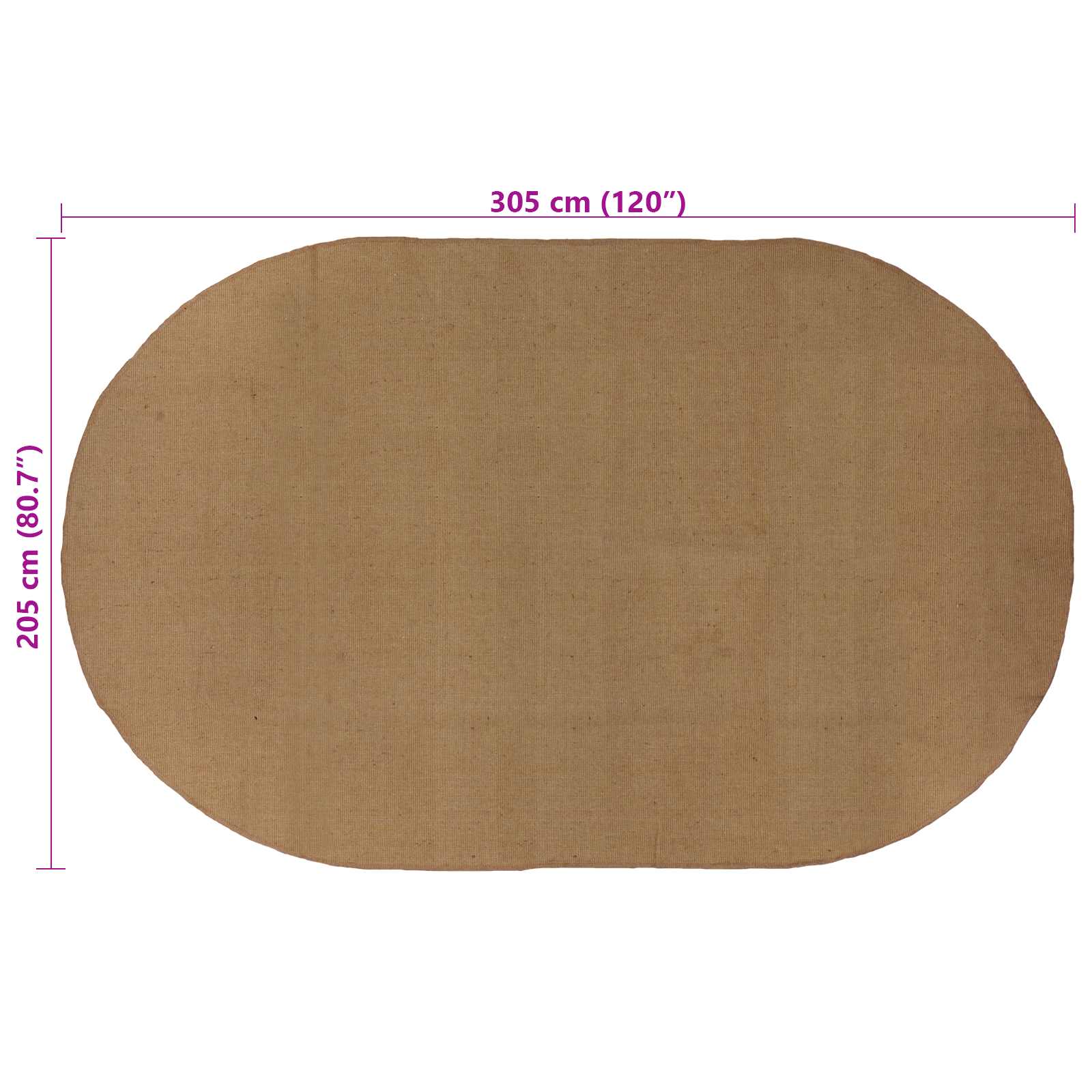 Tepisi za područja Prirodna 205 x 305 cm Juta