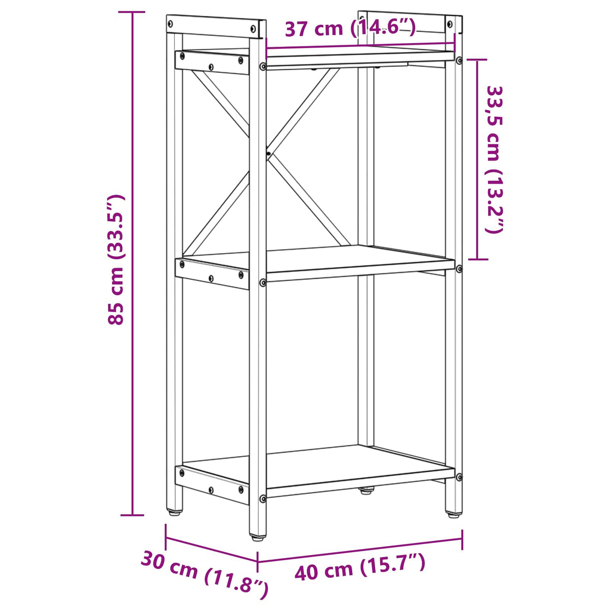 Polica Sonoma hrast 40 x 30 x 85 cm Konstruirano drvo