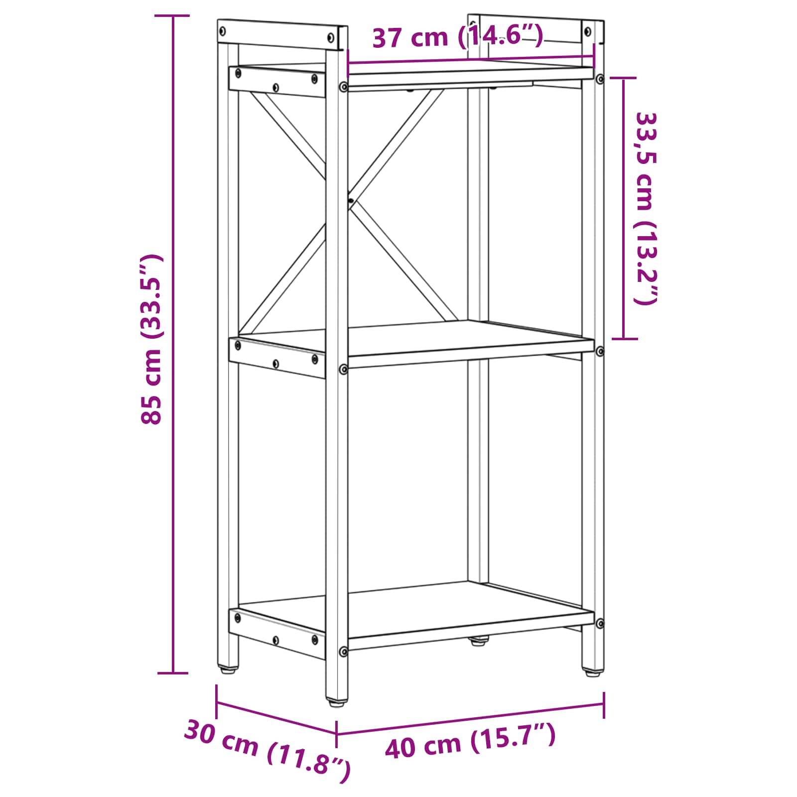 Polica Sivi hrast sonoma 40 x 30 x 85 cm Konstruirano drvo