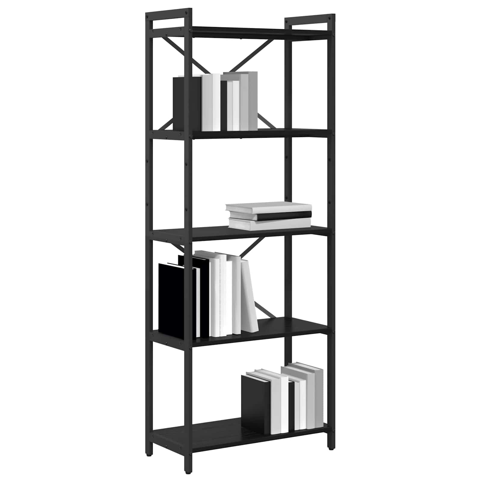 Polica Crni hrast 60 x 30 x 155 cm Konstruirano drvo