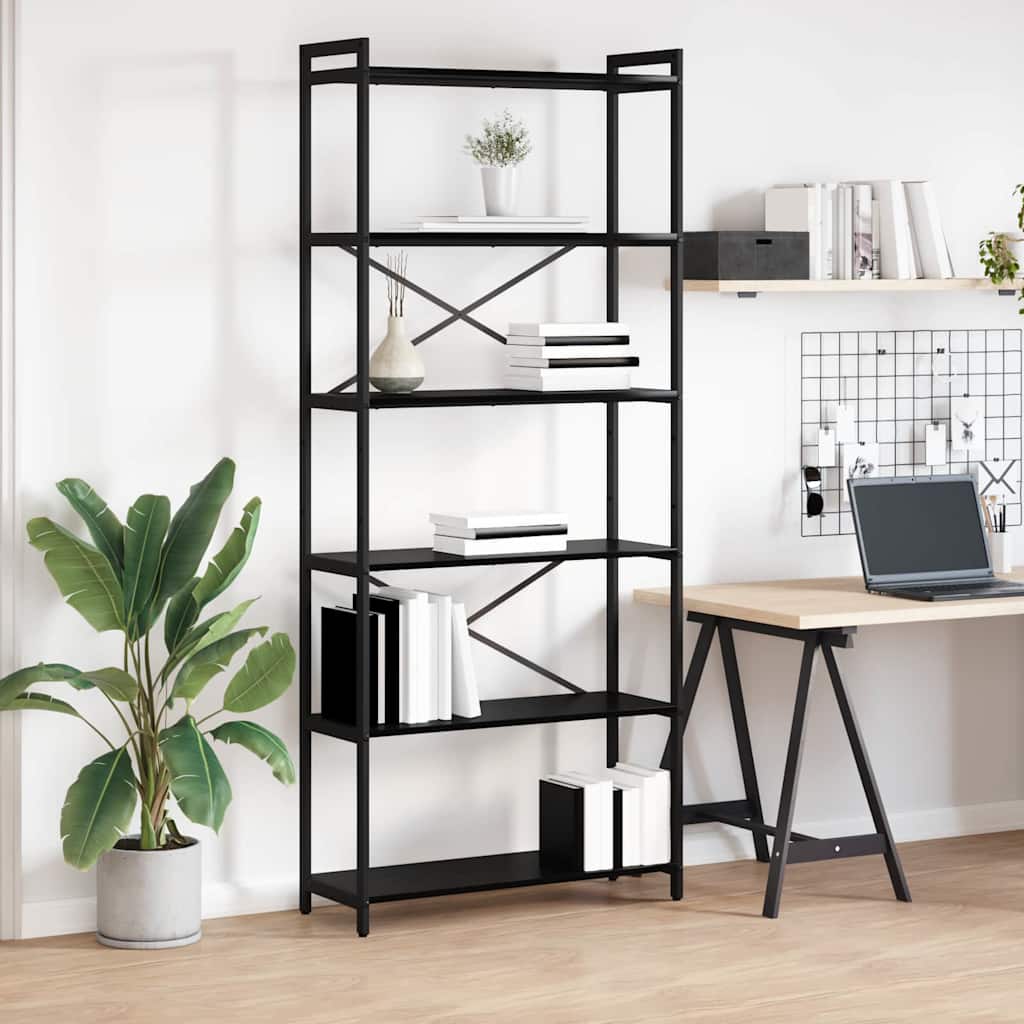 Polica Crni hrast 80 x 30 x 189,5 cm Konstruirano drvo
