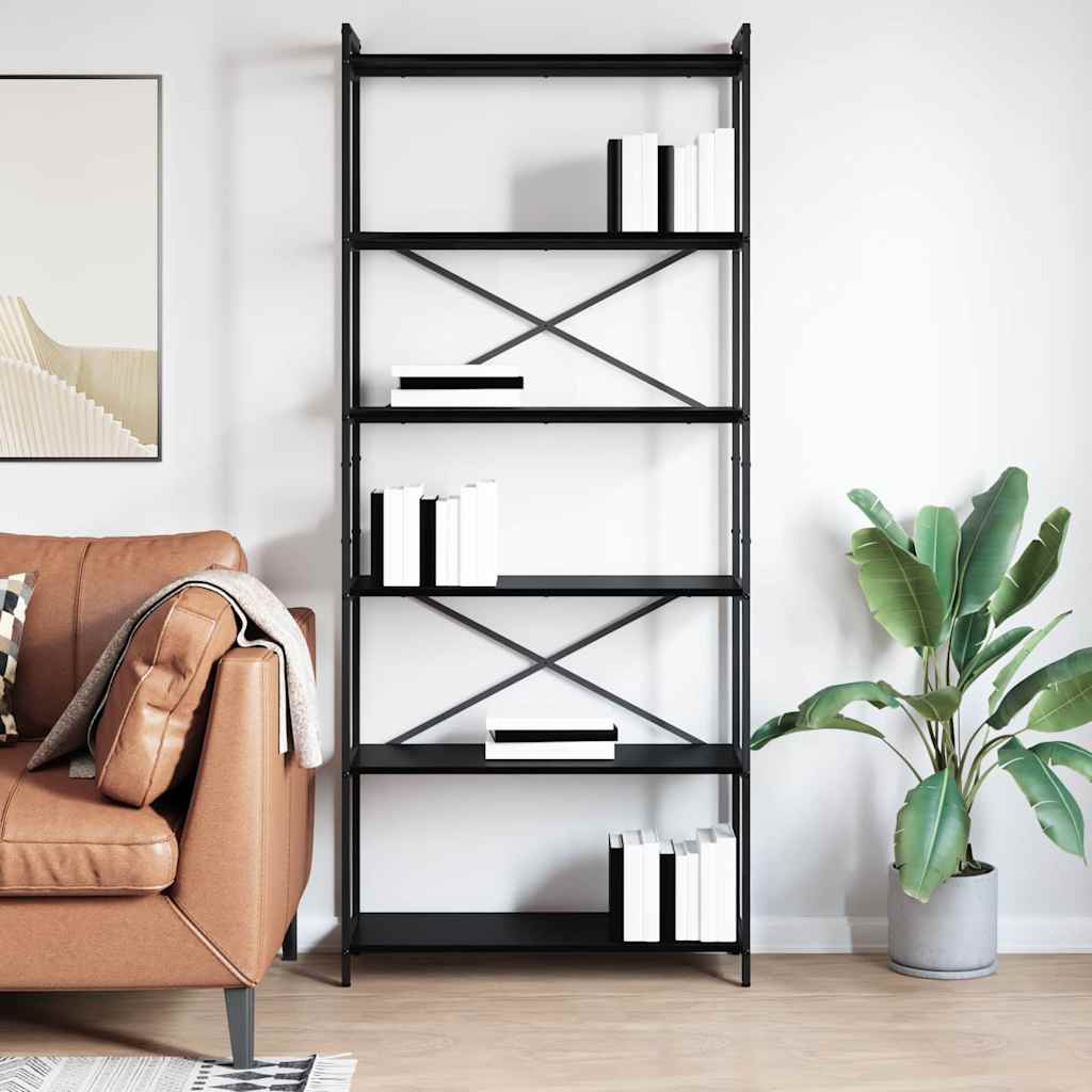 Polica Crni hrast 80 x 30 x 189,5 cm Konstruirano drvo