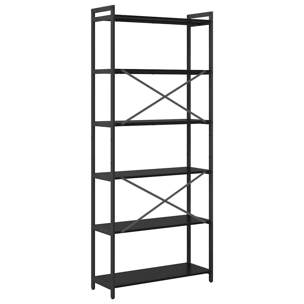 Polica Crni hrast 80 x 30 x 189,5 cm Konstruirano drvo