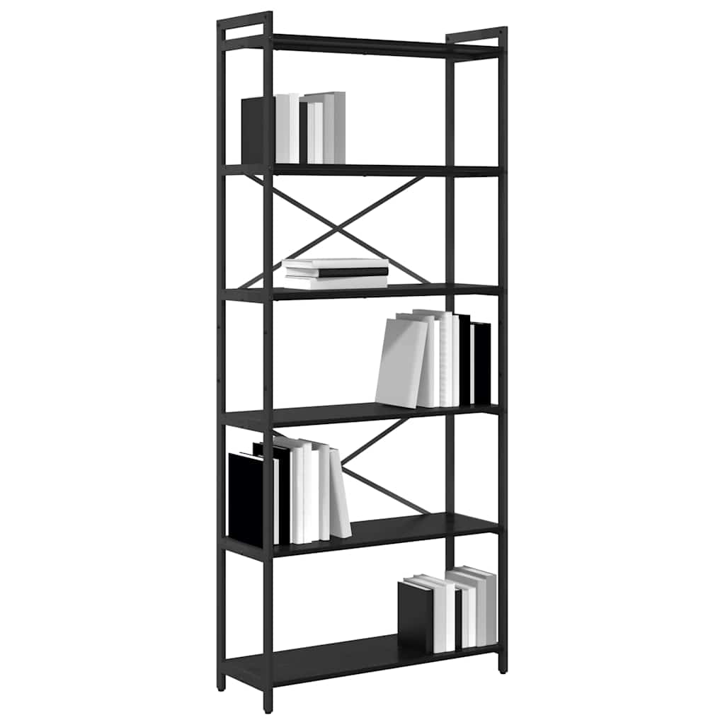 Polica Crni hrast 80 x 30 x 189,5 cm Konstruirano drvo