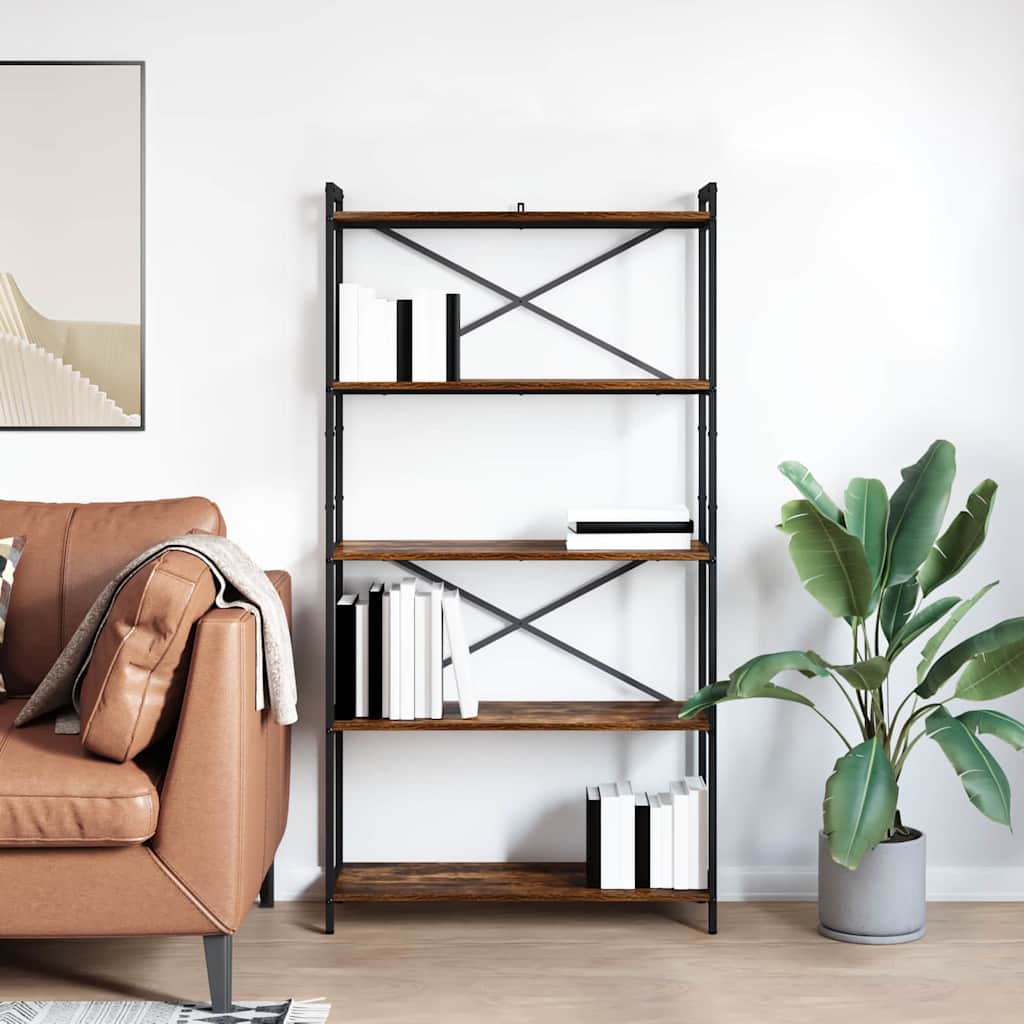 Polica Dimljeni hrast 80 x 30 x 155 cm Konstruirano drvo