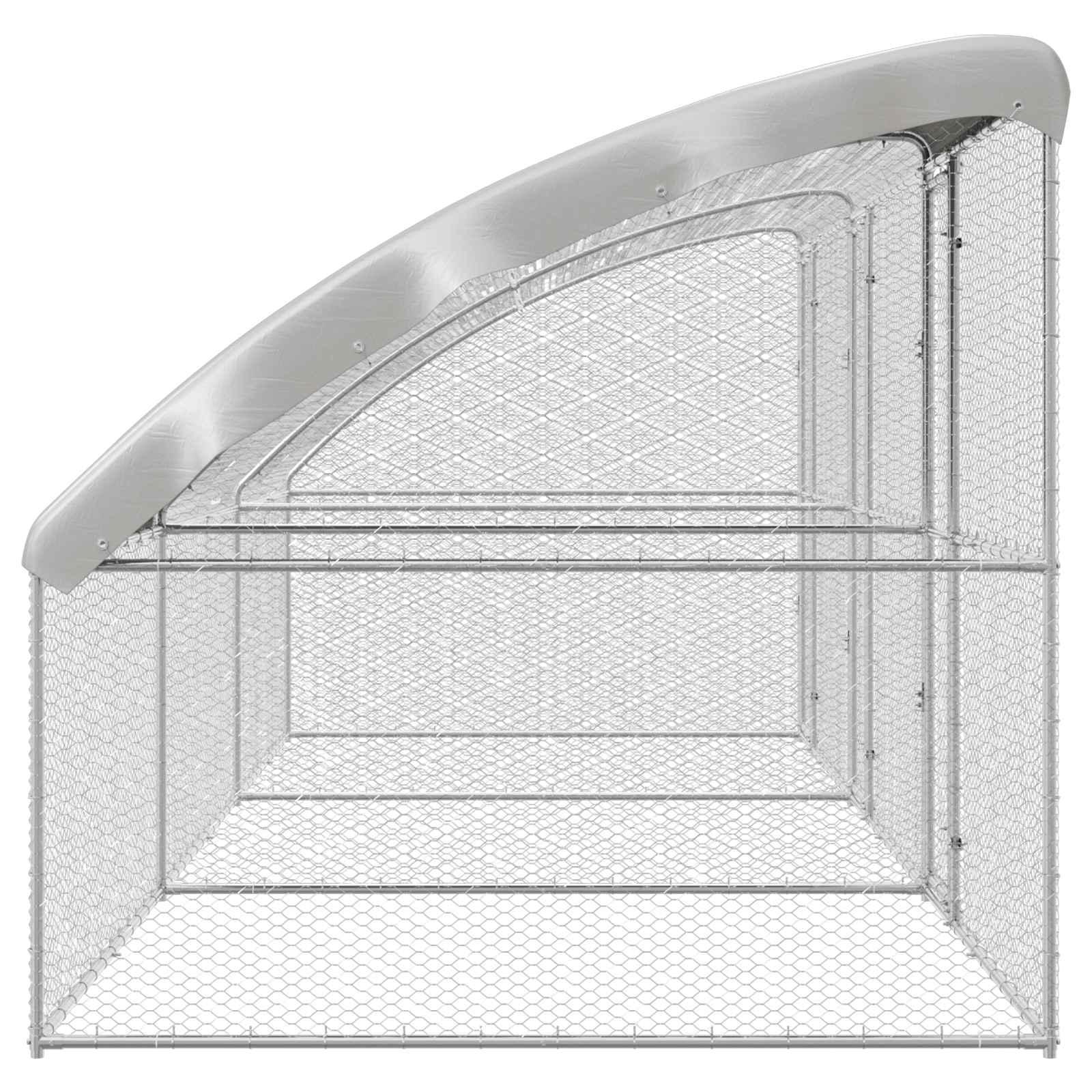 Kavez za piliće 3 pcs Srebrno 600 x 200 x 200 cm Čelik i PE