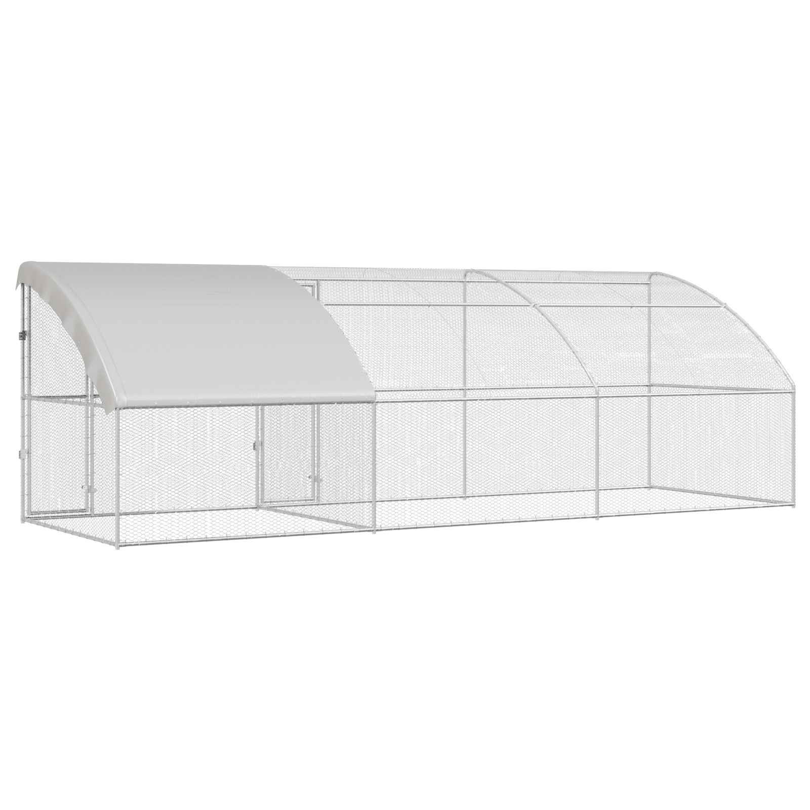 Kavez za piliće 3 pcs Srebrno 600 x 200 x 200 cm Čelik i PE