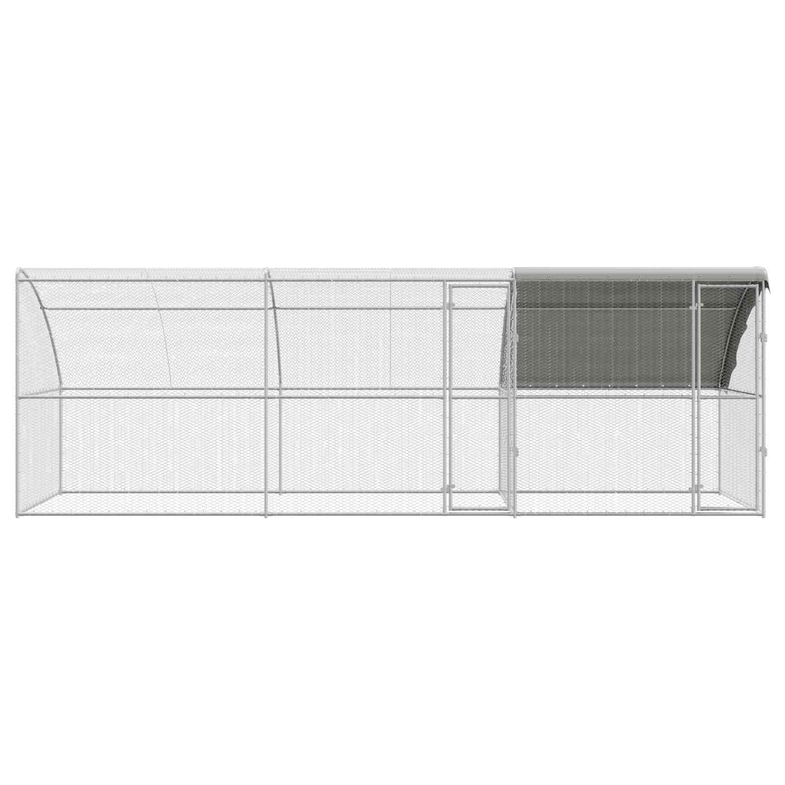 Kavez za piliće 3 pcs Srebrno 600 x 200 x 200 cm Čelik i PE