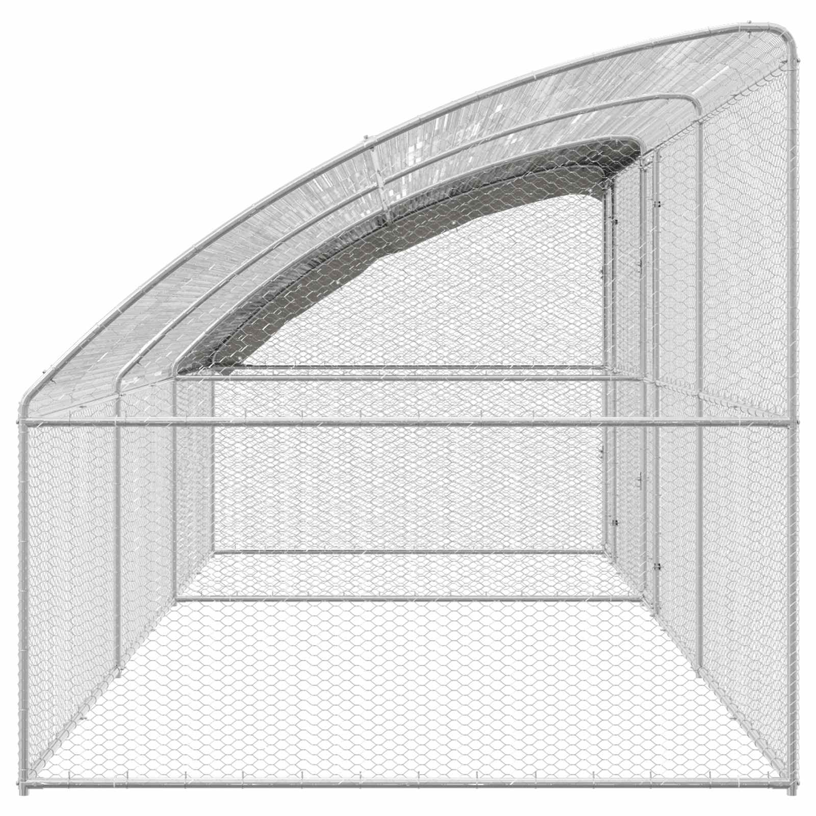 Kavez za piliće 3 pcs Srebrno 600 x 200 x 200 cm Čelik i PE