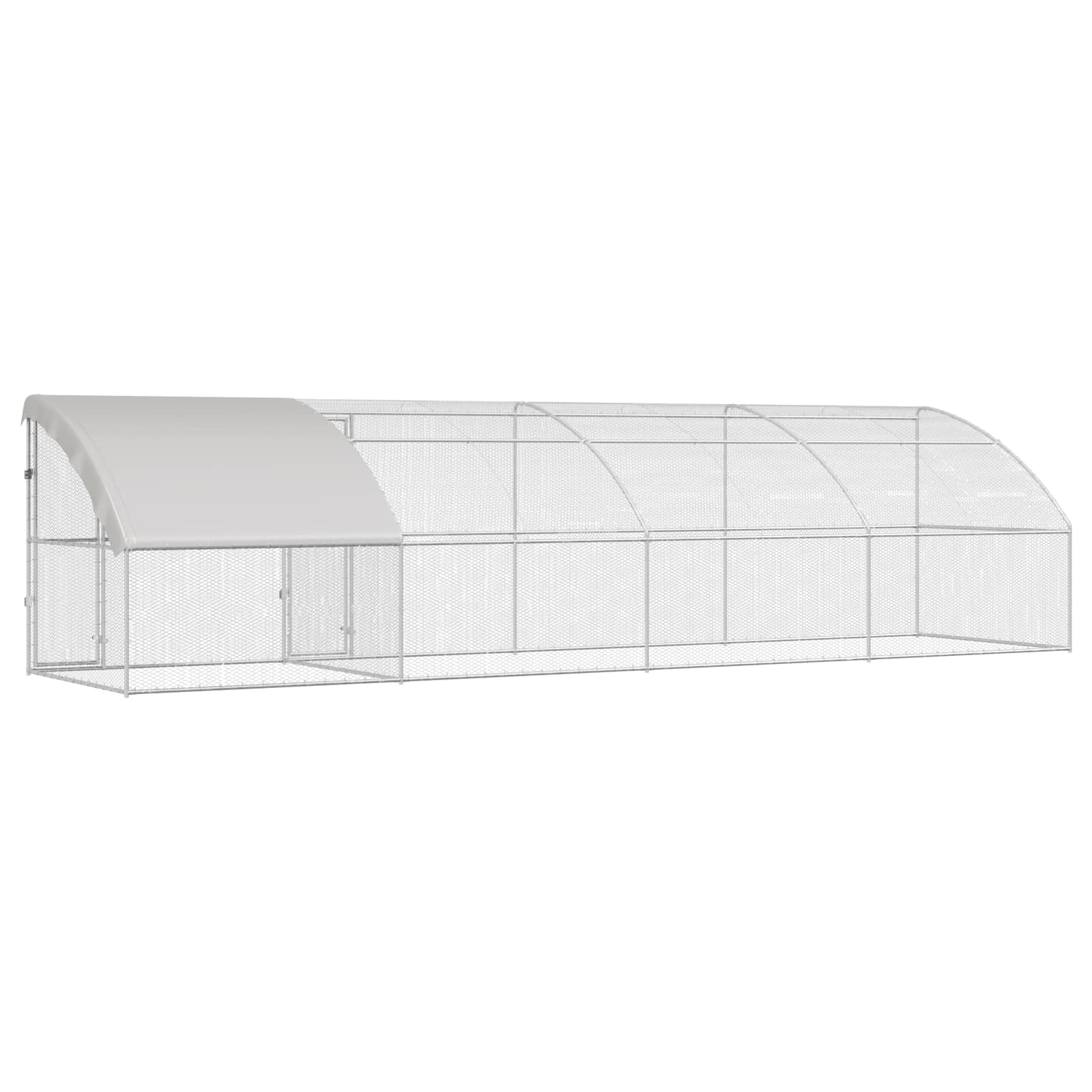 Kavez za piliće 4 pcs Srebrno 800 x 200 x 200 cm Čelik i PE
