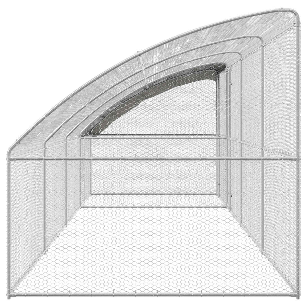 Kavez za piliće 4 pcs Srebrno 800 x 200 x 200 cm Čelik i PE