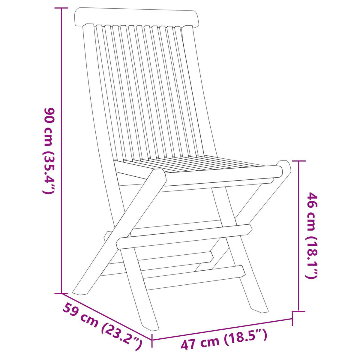 Vrtni set za objed 5 pcs Smeđa Čvrsto teak drvo