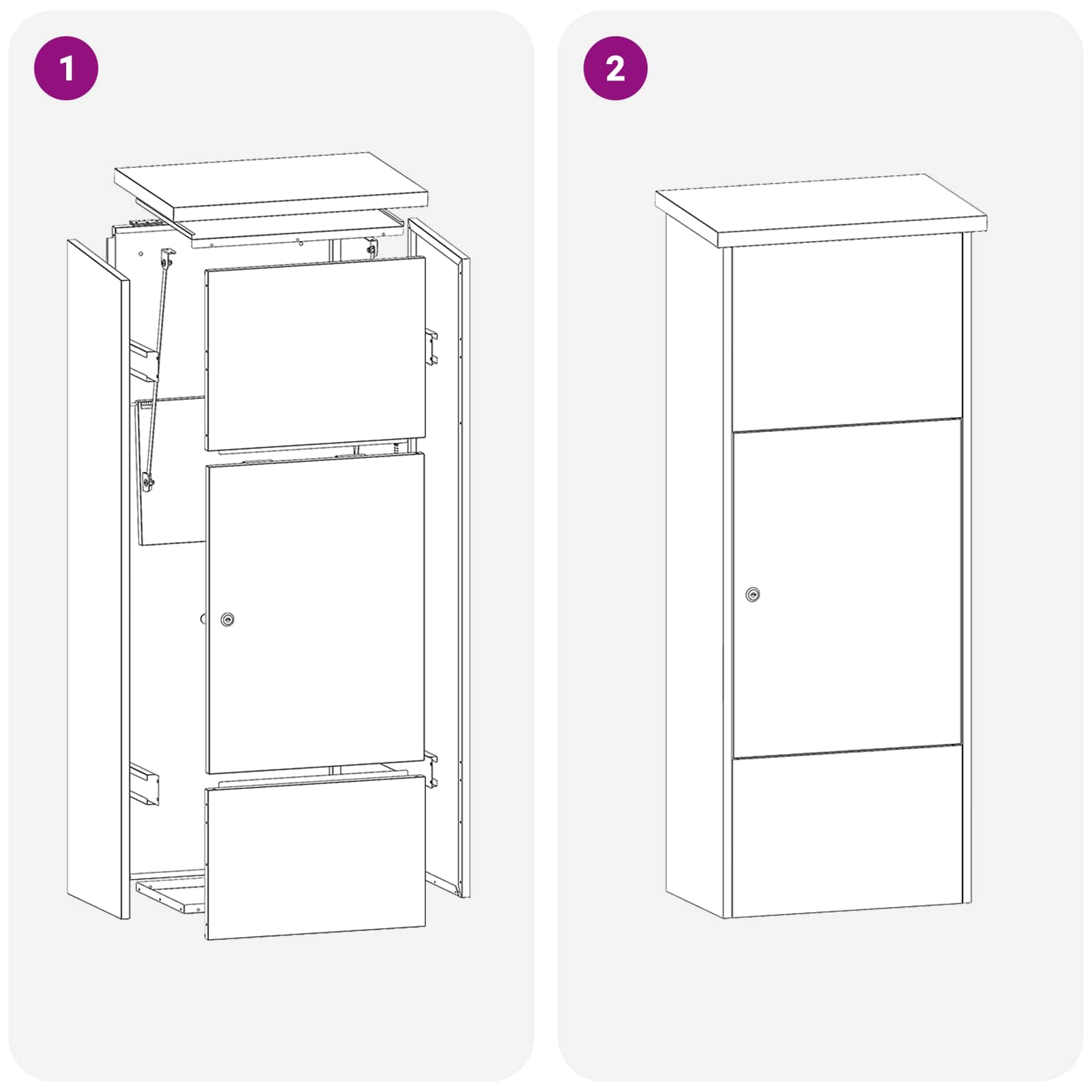Sandučić za pakete Antracit 44,5 x 29 x 110,5 cm Čelik