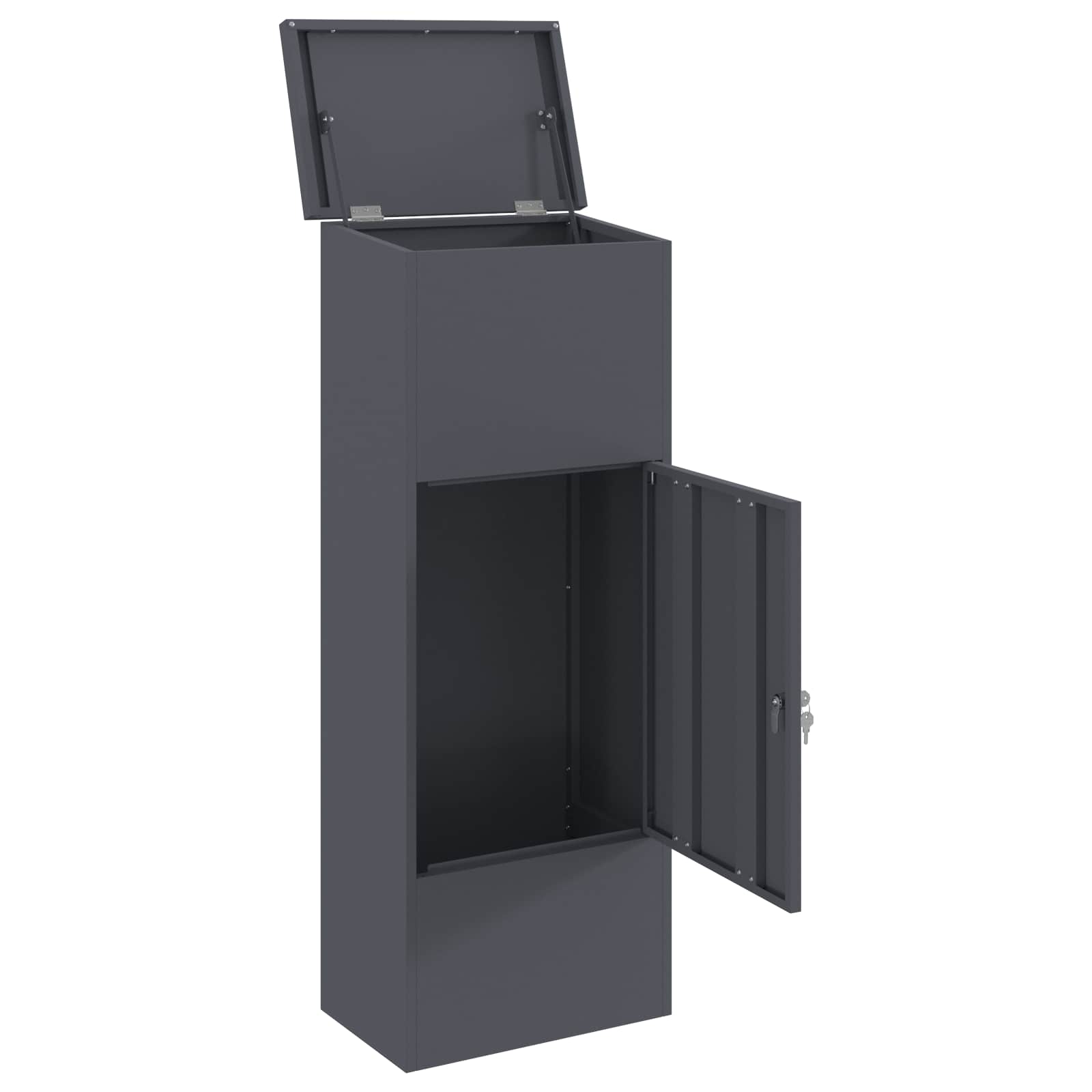 Sandučić za pakete Antracit 44,5 x 29 x 110,5 cm Čelik