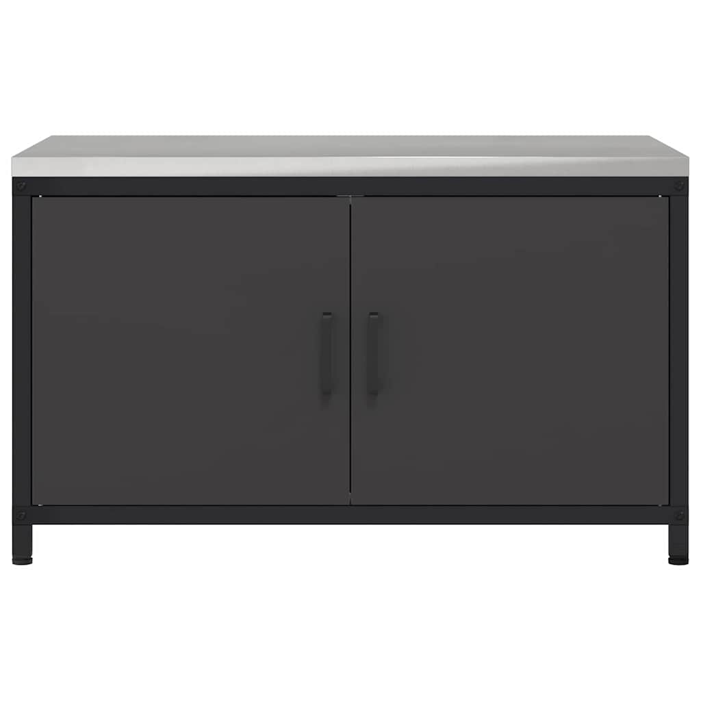 Kuhinjsko skladištenje s policom Crna 90 x 50 x 53 cm Čelik