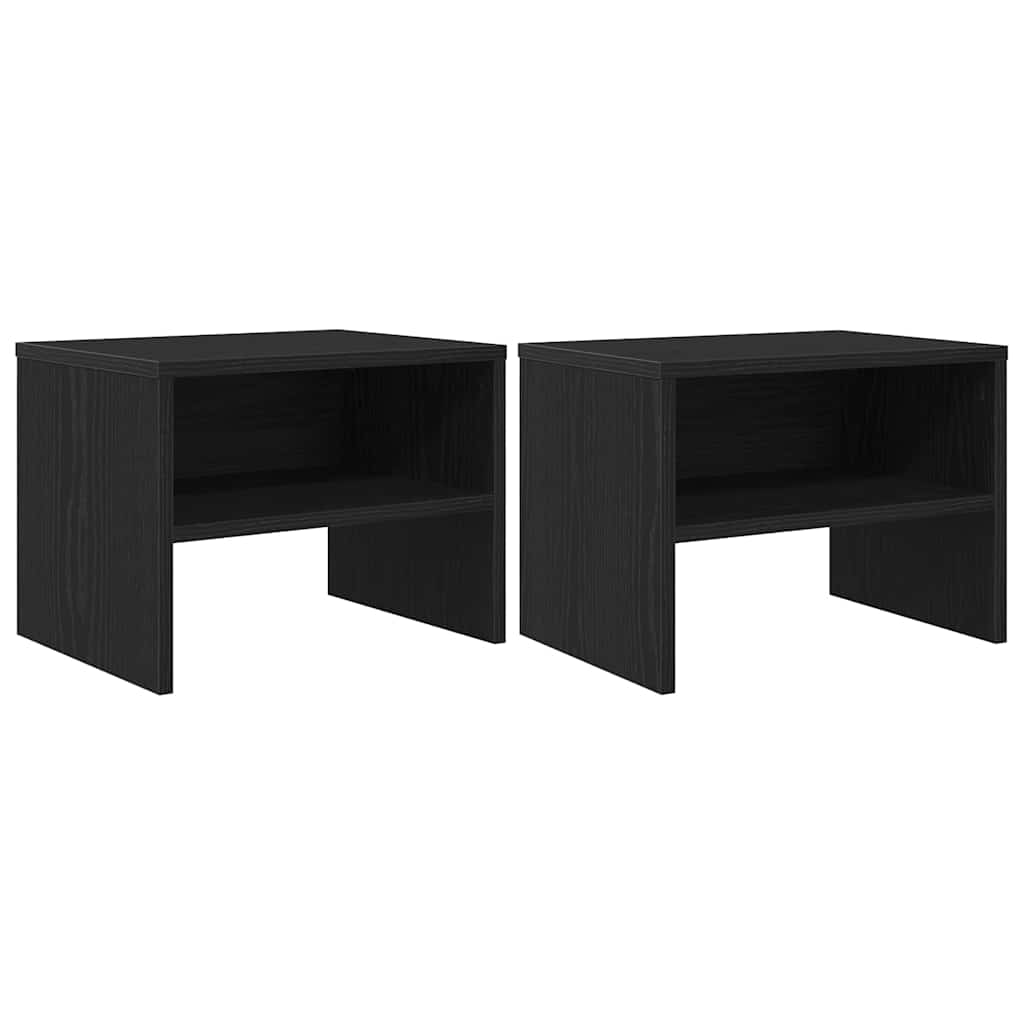 Noćni ormar 2 pcs Crni hrast 40 x 40 x 30 cm Konstruirano drvo