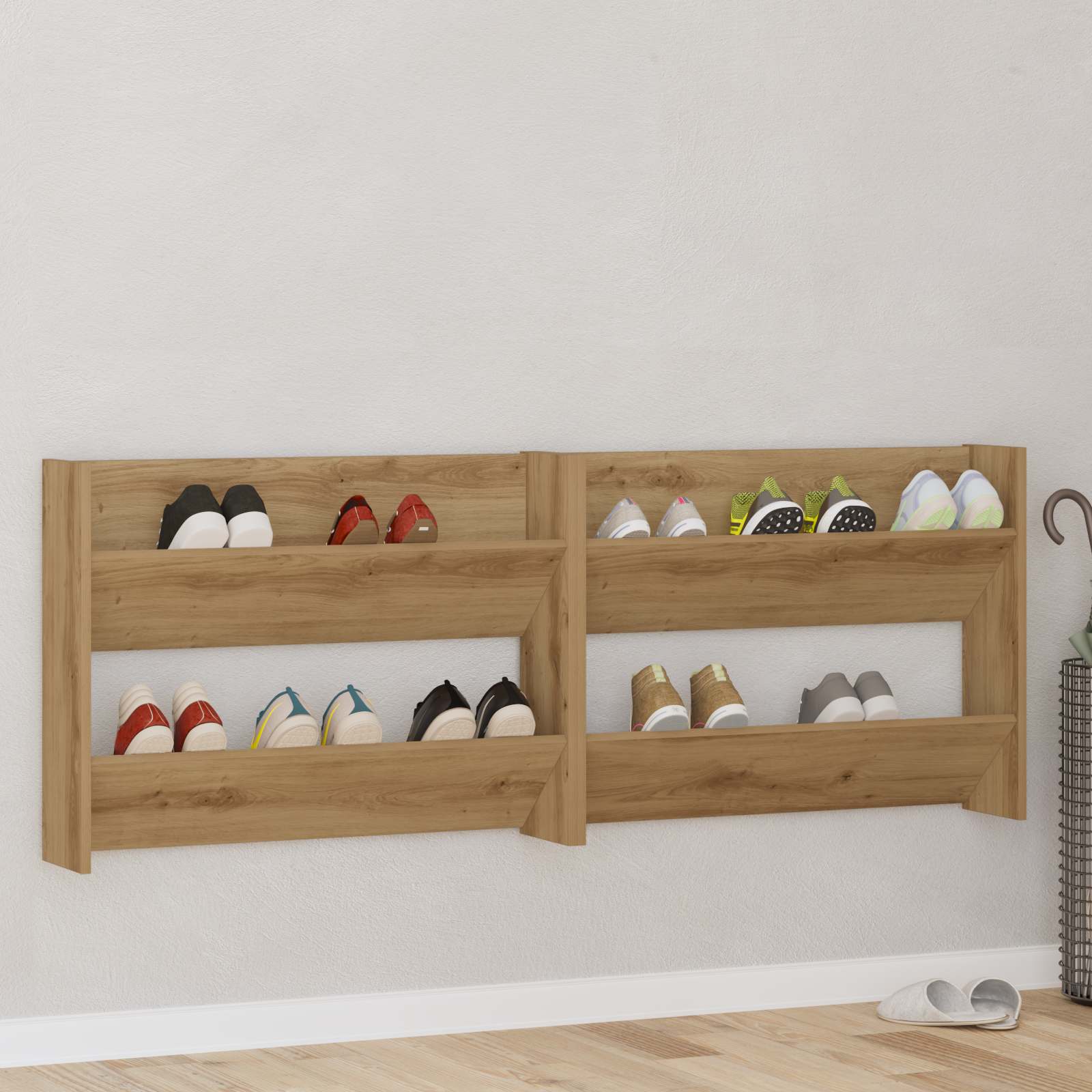 Ormar za cipele Zidne 2 pcs Umjetnički hrast 81 x 18 x 60 cm