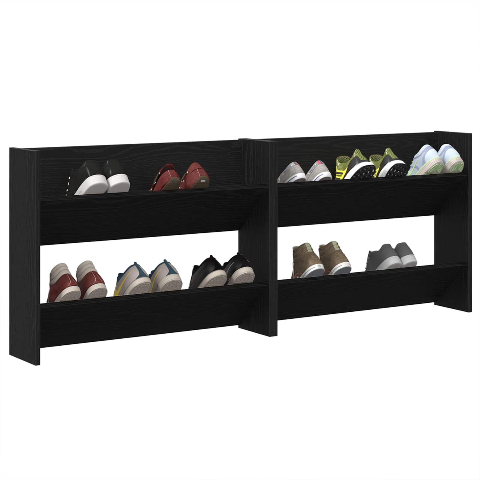 Ormar za cipele s policom 2 pcs Crni hrast 83 x 18 x 60 cm
